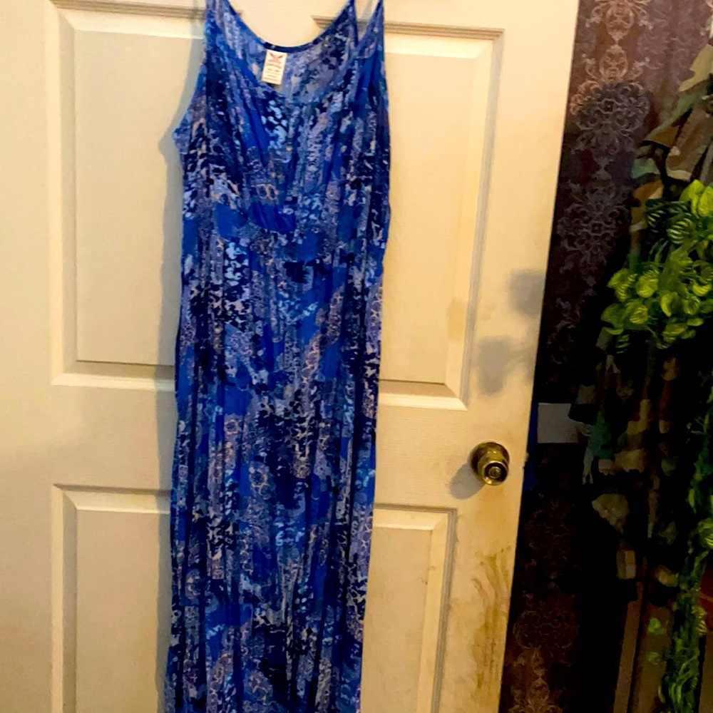 NWOT Faded Glory Blue Paisley Maxi Dress, Size 20